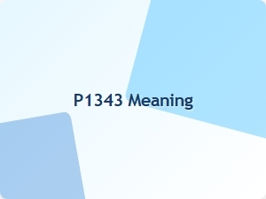 Meaning of Obd2 Code P1343
