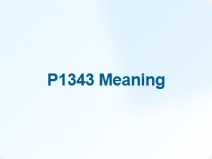 Diagnostic Code P1343 Meaning Explained